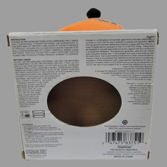 Peanuts Snoopy Halloween Pumpkin Plush Animated/Musical by Dan Dee 2018 NWT - Picture 6 of 6